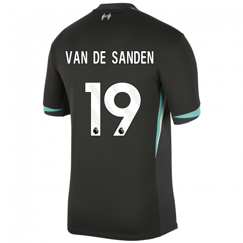 Kandiny Damen Shanice Van De Sanden #19 Schwarz Anthrazitweiß Auswärtstrikot Trikot 2024/25 T-Shirt