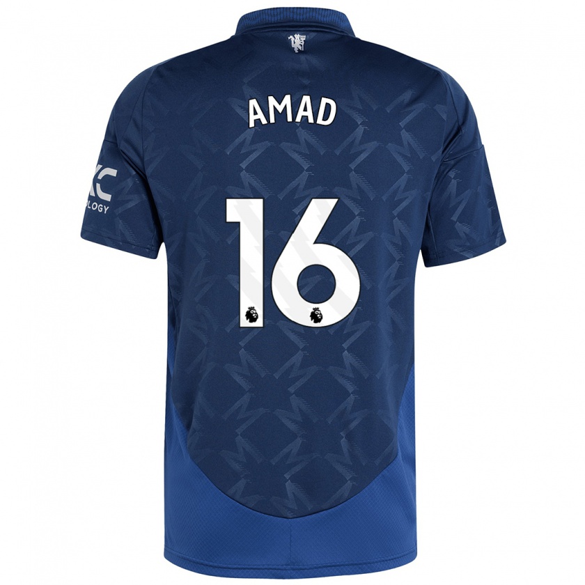 Kandiny Damen Amad Diallo #16 Indigo Auswärtstrikot Trikot 2024/25 T-Shirt