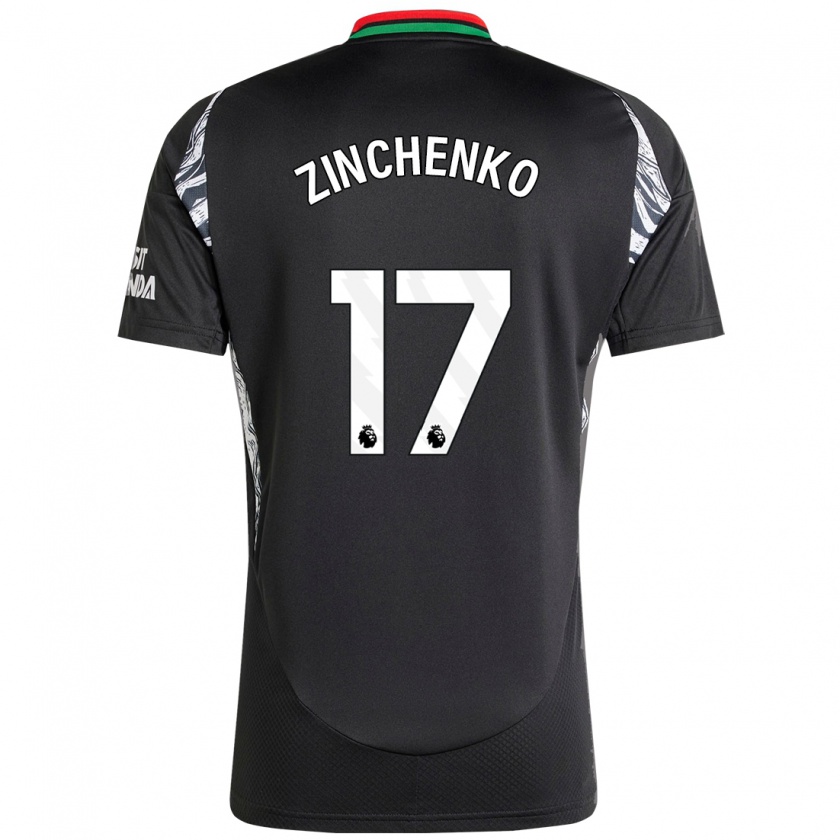 Kandiny Damen Oleksandr Zinchenko #17 Schwarz Auswärtstrikot Trikot 2024/25 T-Shirt