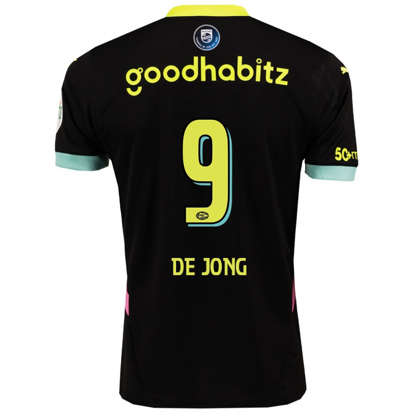 Kandiny Damen Luuk De Jong #9 Schwarz Gelb Auswärtstrikot Trikot 2024/25 T-Shirt