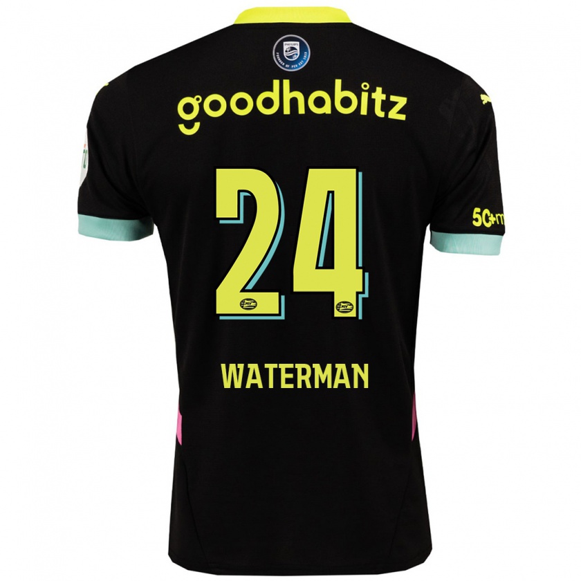 Kandiny Damen Boy Waterman #24 Schwarz Gelb Auswärtstrikot Trikot 2024/25 T-Shirt