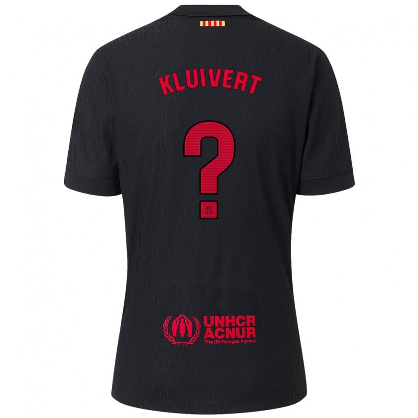 Kandiny Damen Shane Kluivert #0 Schwarz Rot Auswärtstrikot Trikot 2024/25 T-Shirt