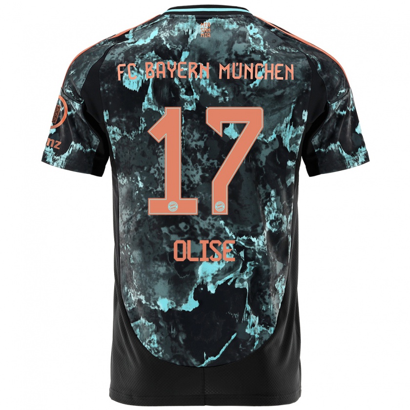 Kandiny Damen Michael Olise #17 Schwarz Auswärtstrikot Trikot 2024/25 T-Shirt