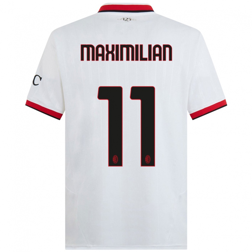 Kandiny Damen Maximilian Ibrahimović #11 Weiß Schwarz Rot Auswärtstrikot Trikot 2024/25 T-Shirt