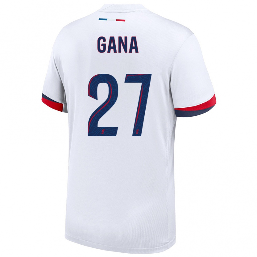 Kandiny Damen Idrissa Gana Gueye #27 Weiß Blau Rot Auswärtstrikot Trikot 2024/25 T-Shirt