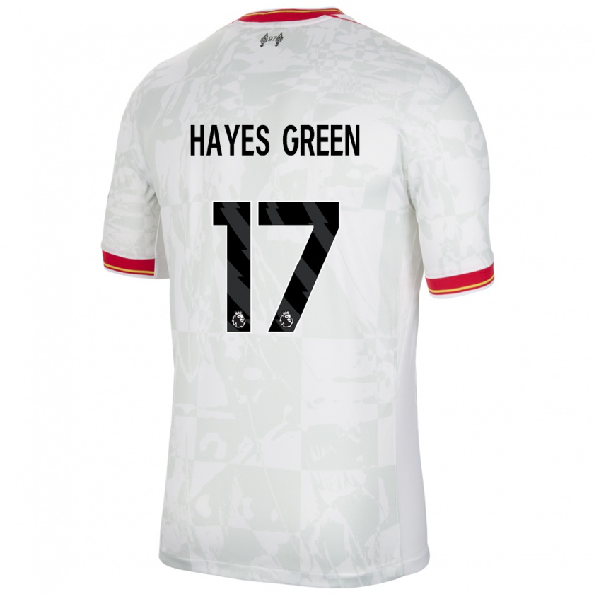 Kandiny Damen Charlie Hayes-Green #17 Weiß Rot Schwarz Ausweichtrikot Trikot 2024/25 T-Shirt