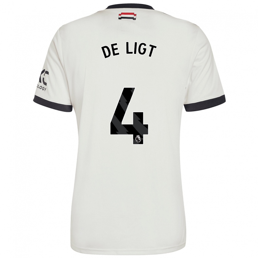 Kandiny Damen Matthijs De Ligt #4 Cremeweiß Ausweichtrikot Trikot 2024/25 T-Shirt