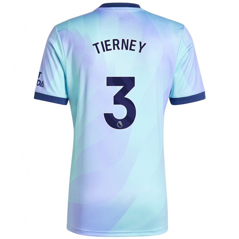 Kandiny Damen Kieran Tierney #3 Aquamarin Ausweichtrikot Trikot 2024/25 T-Shirt