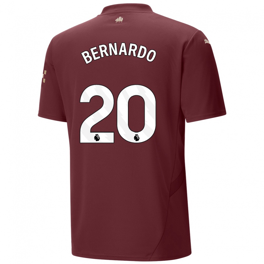 Kandiny Damen Bernardo Silva #20 Kastanienbraun Ausweichtrikot Trikot 2024/25 T-Shirt