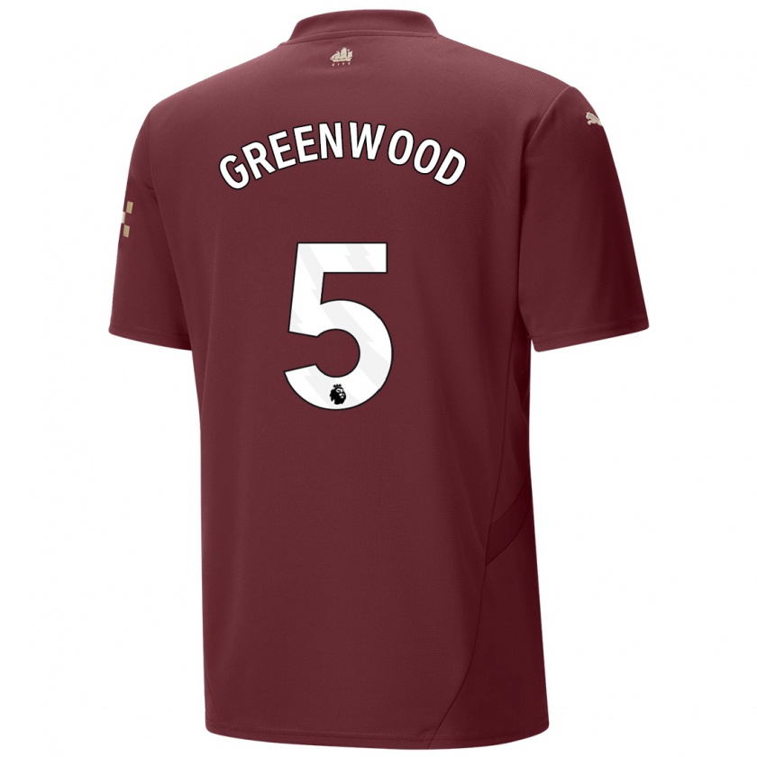 Kandiny Damen Alex Greenwood #5 Kastanienbraun Ausweichtrikot Trikot 2024/25 T-Shirt