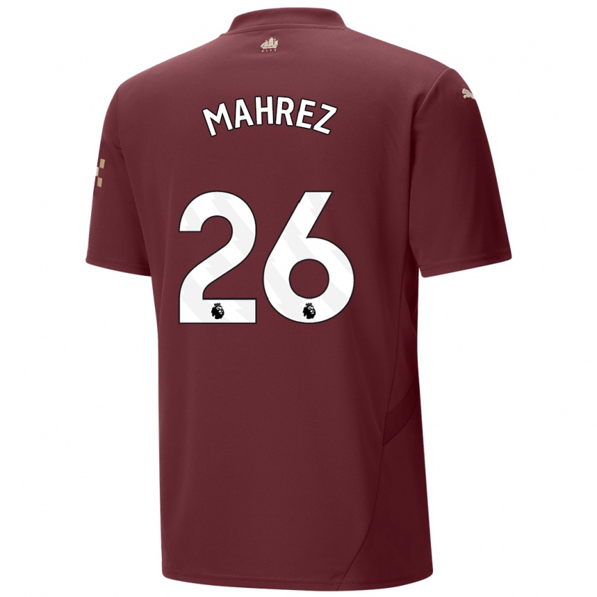 Kandiny Damen Riyad Mahrez #26 Kastanienbraun Ausweichtrikot Trikot 2024/25 T-Shirt