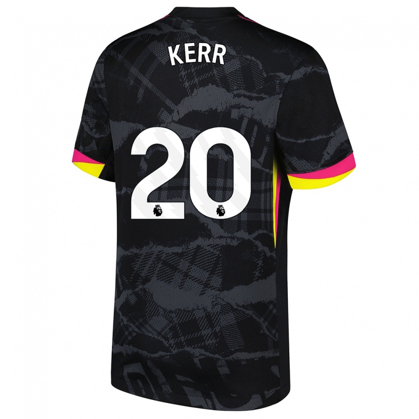 Kandiny Damen Sam Kerr #20 Schwarz Rosa Ausweichtrikot Trikot 2024/25 T-Shirt