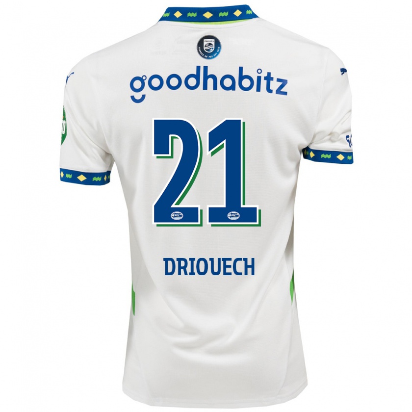 Kandiny Damen Couhaib Driouech #21 Weiß Dunkelblau Ausweichtrikot Trikot 2024/25 T-Shirt