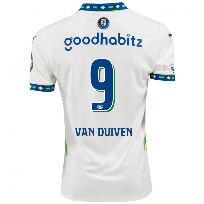 Kandiny Damen Jason Van Duiven #9 Weiß Dunkelblau Ausweichtrikot Trikot 2024/25 T-Shirt