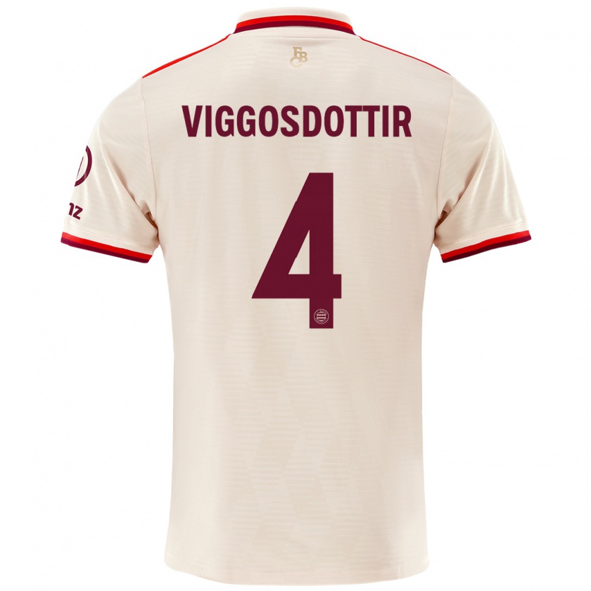 Kandiny Damen Glódís Perla Viggósdóttir #4 Leinen Ausweichtrikot Trikot 2024/25 T-Shirt