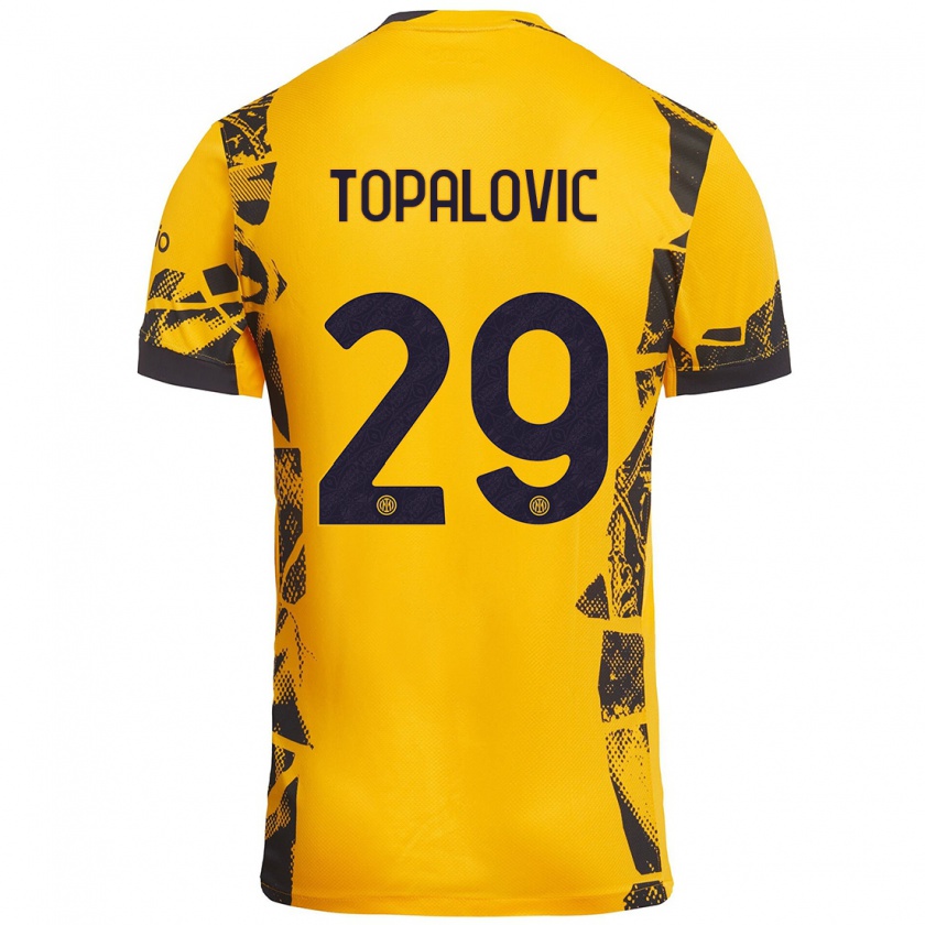 Kandiny Damen Luka Topalovic #29 Gold Schwarz Ausweichtrikot Trikot 2024/25 T-Shirt