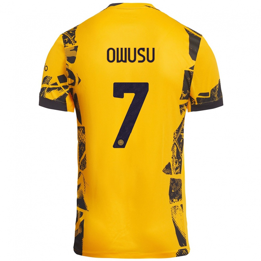 Kandiny Damen Enoch Owusu #7 Gold Schwarz Ausweichtrikot Trikot 2024/25 T-Shirt