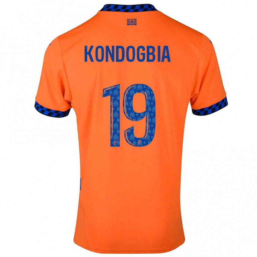 Kandiny Damen Geoffrey Kondogbia #19 Orange Dunkelblau Ausweichtrikot Trikot 2024/25 T-Shirt