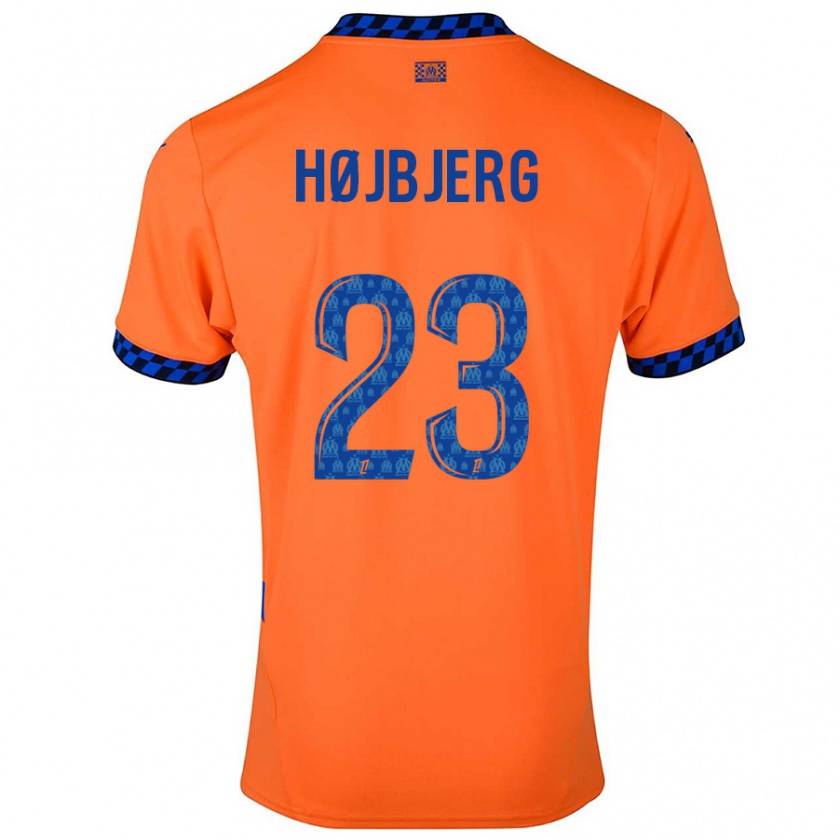 Kandiny Damen Pierre-Emile Højbjerg #23 Orange Dunkelblau Ausweichtrikot Trikot 2024/25 T-Shirt