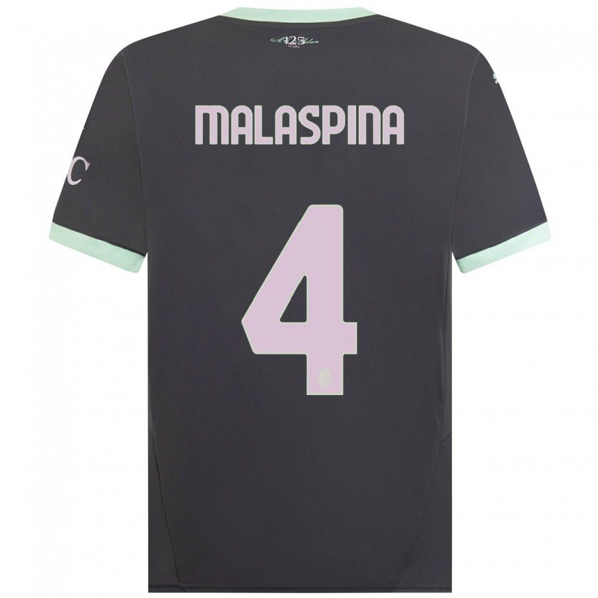 Kandiny Damen Mattia Malaspina #4 Grau Ausweichtrikot Trikot 2024/25 T-Shirt