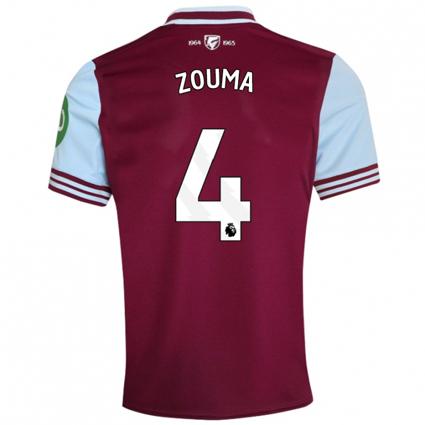 Kandiny Kinder Kurt Zouma #4 Dunkelrot Heimtrikot Trikot 2024/25 T-Shirt