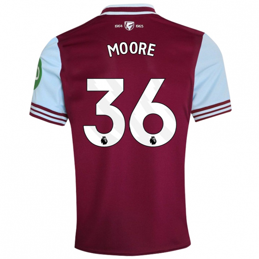 Kandiny Kinder Sean Moore #36 Dunkelrot Heimtrikot Trikot 2024/25 T-Shirt