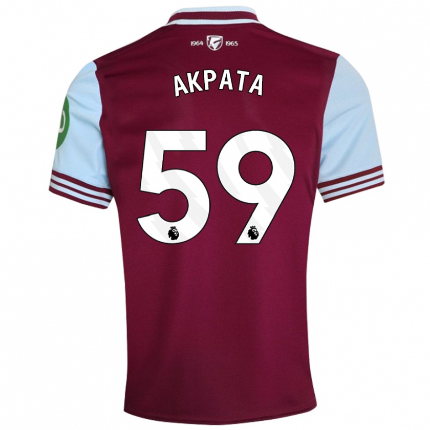 Kandiny Kinder Tyron Akpata #59 Dunkelrot Heimtrikot Trikot 2024/25 T-Shirt