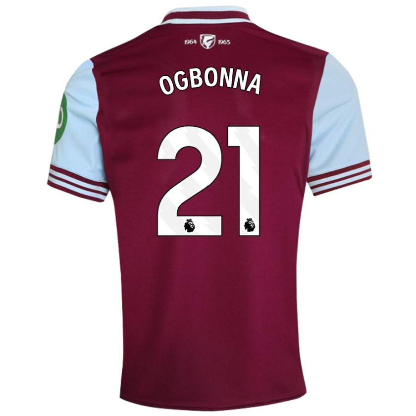 Kandiny Kinder Angelo Ogbonna #21 Dunkelrot Heimtrikot Trikot 2024/25 T-Shirt