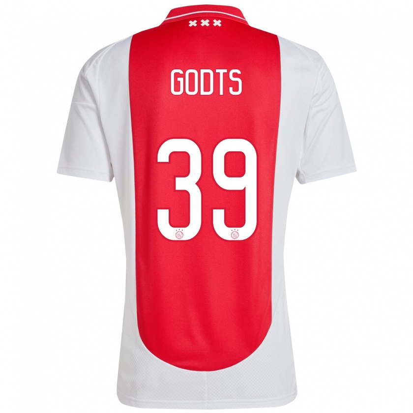 Kandiny Kinder Mika Godts #39 Rot Weiß Heimtrikot Trikot 2024/25 T-Shirt