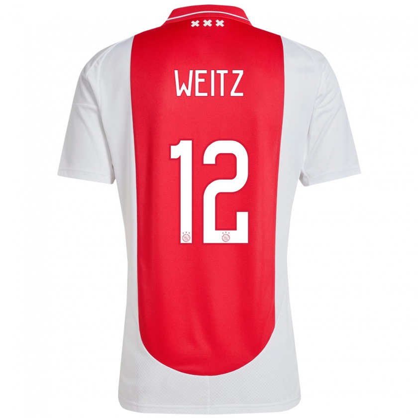 Kandiny Kinder Axel Weitz #12 Rot Weiß Heimtrikot Trikot 2024/25 T-Shirt