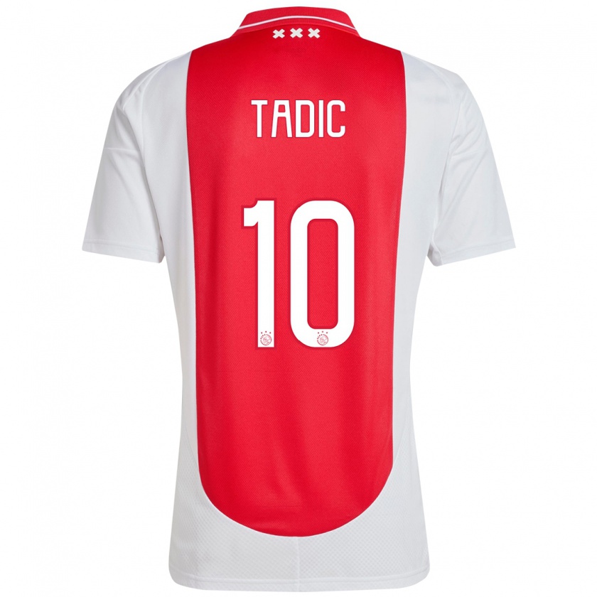 Kandiny Kinder Dusan Tadic #10 Rot Weiß Heimtrikot Trikot 2024/25 T-Shirt