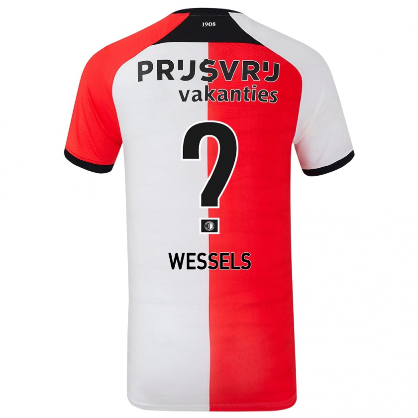 Kandiny Kinder Tijme Wessels #0 Rot Weiß Heimtrikot Trikot 2024/25 T-Shirt