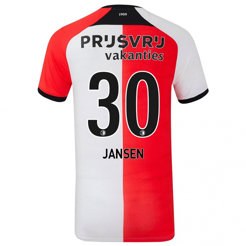 Kandiny Kinder Thijs Jansen #30 Rot Weiß Heimtrikot Trikot 2024/25 T-Shirt