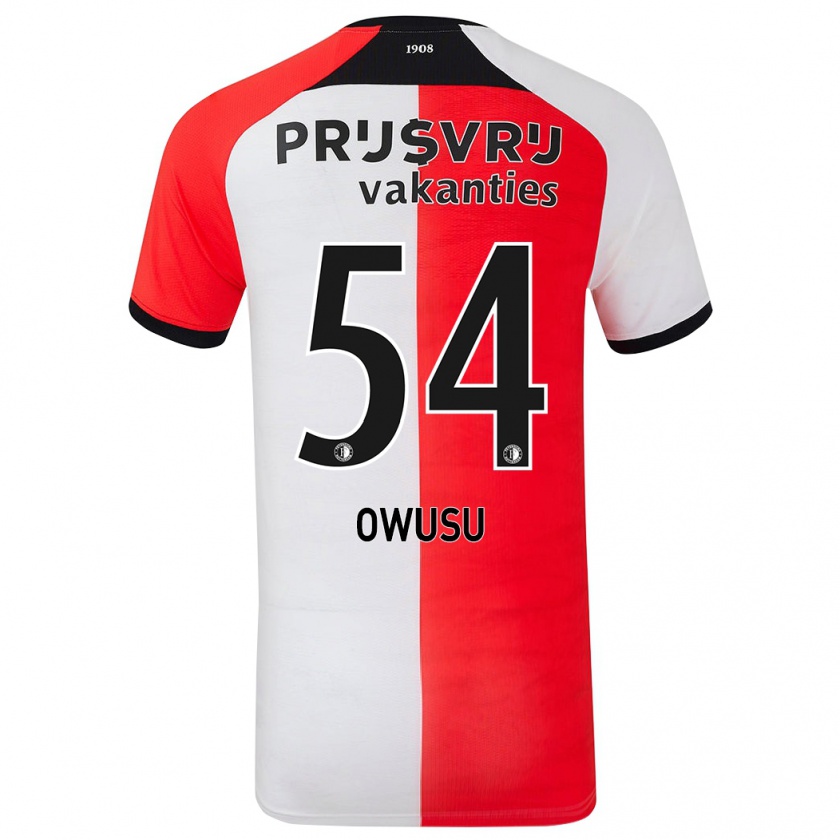 Kandiny Kinder Denzel Owusu #54 Rot Weiß Heimtrikot Trikot 2024/25 T-Shirt