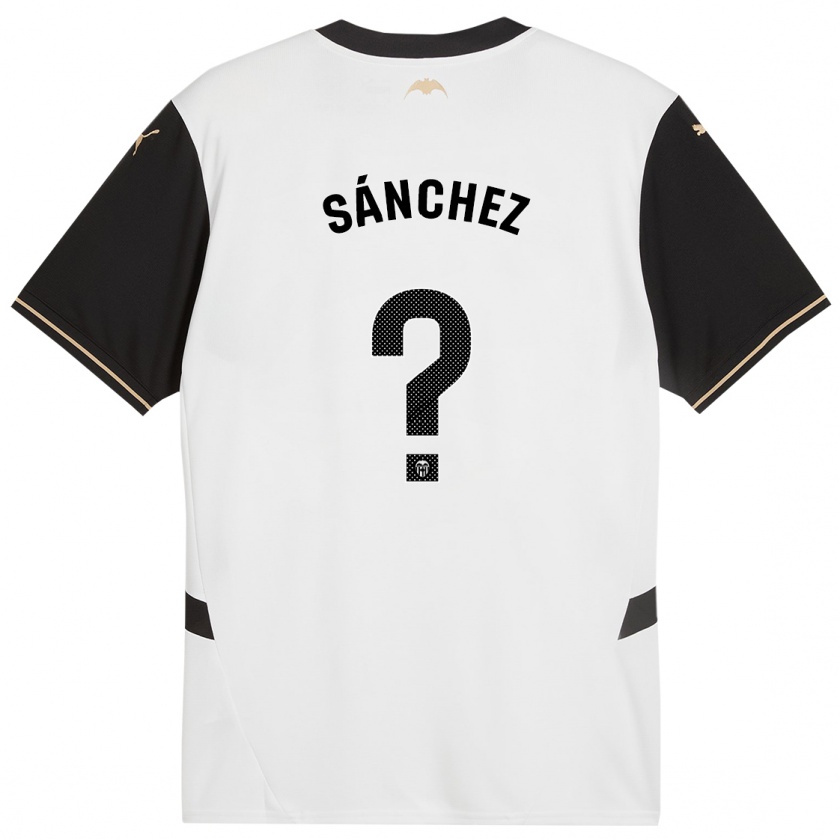 Kandiny Kinder Dani Sánchez #0 Weiß Schwarz Heimtrikot Trikot 2024/25 T-Shirt