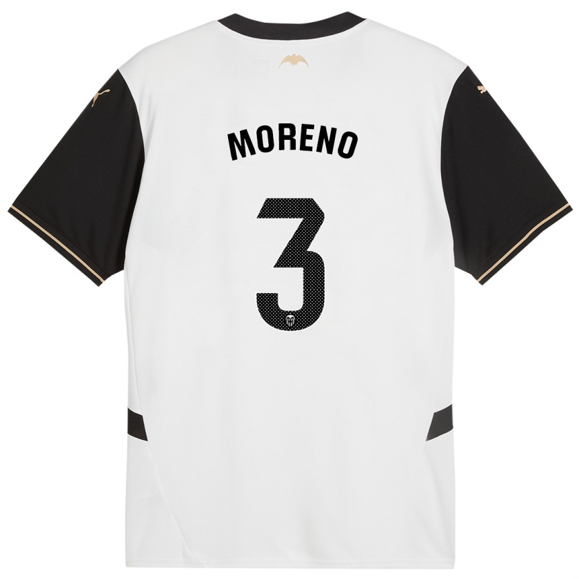 Kandiny Kinder Diego Moreno #3 Weiß Schwarz Heimtrikot Trikot 2024/25 T-Shirt