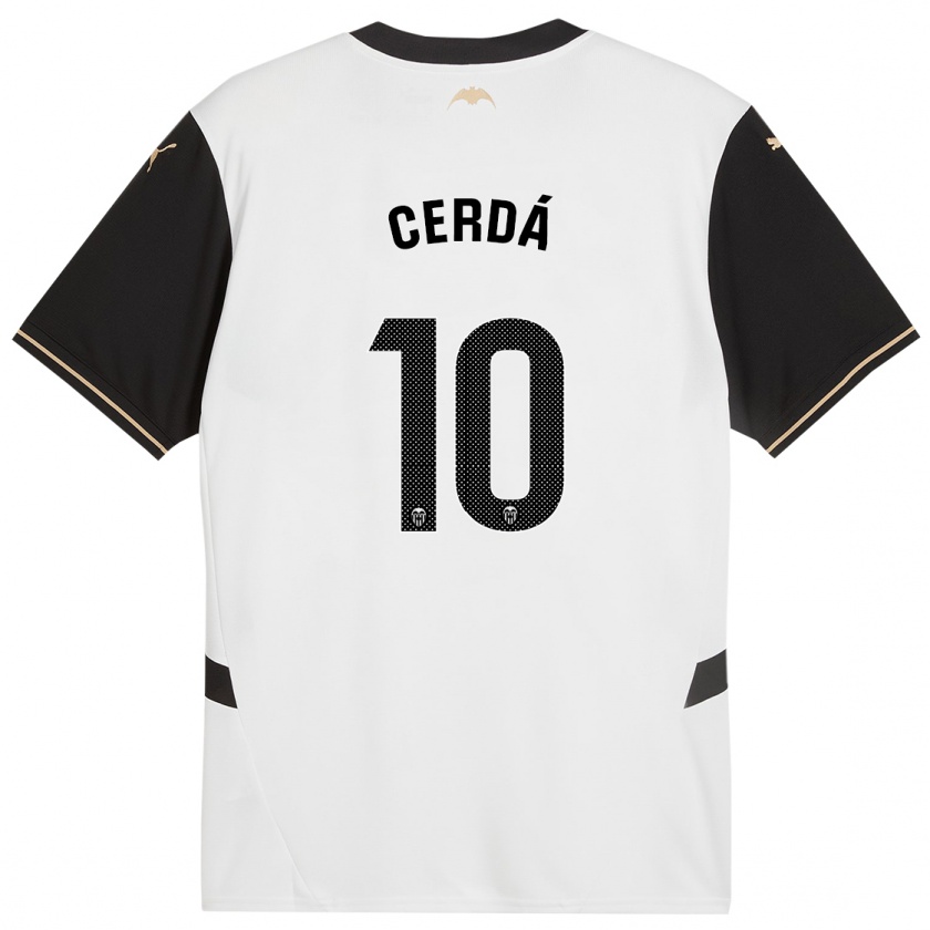 Kandiny Kinder Alex Cerdá #10 Weiß Schwarz Heimtrikot Trikot 2024/25 T-Shirt