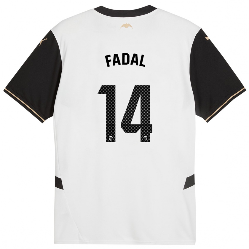 Kandiny Kinder Ali Fadal #14 Weiß Schwarz Heimtrikot Trikot 2024/25 T-Shirt