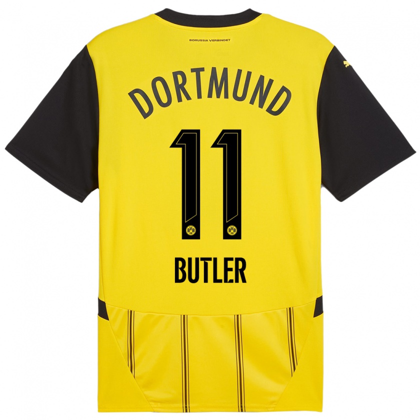 Kandiny Kinder Justin Butler #11 Gelb Schwarz Heimtrikot Trikot 2024/25 T-Shirt