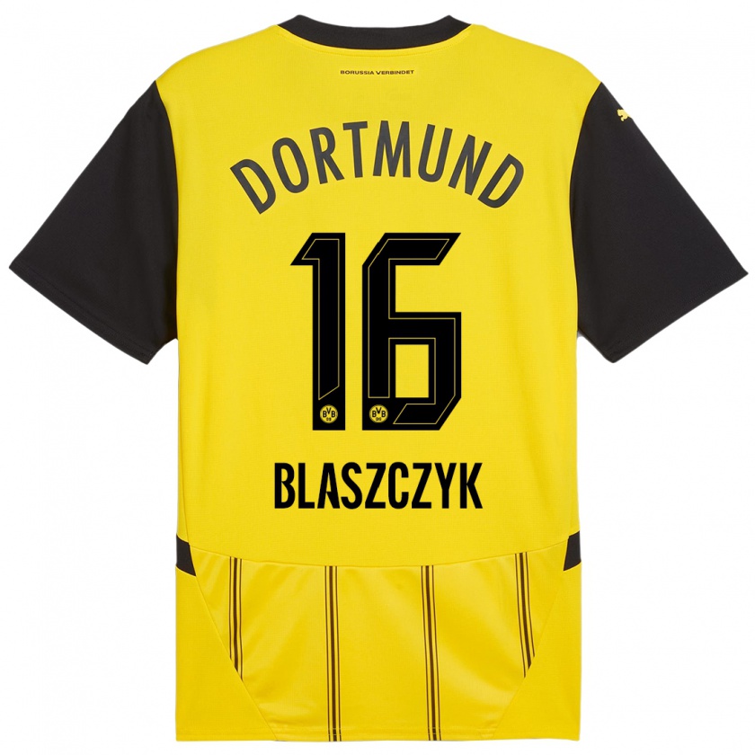 Kandiny Kinder Oliwer Blaszczyk #16 Gelb Schwarz Heimtrikot Trikot 2024/25 T-Shirt