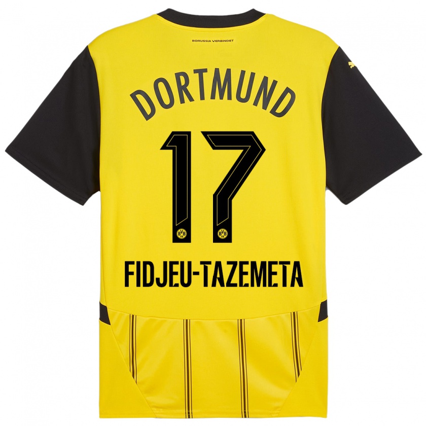 Kandiny Kinder Thierry Fidjeu-Tazemeta #17 Gelb Schwarz Heimtrikot Trikot 2024/25 T-Shirt