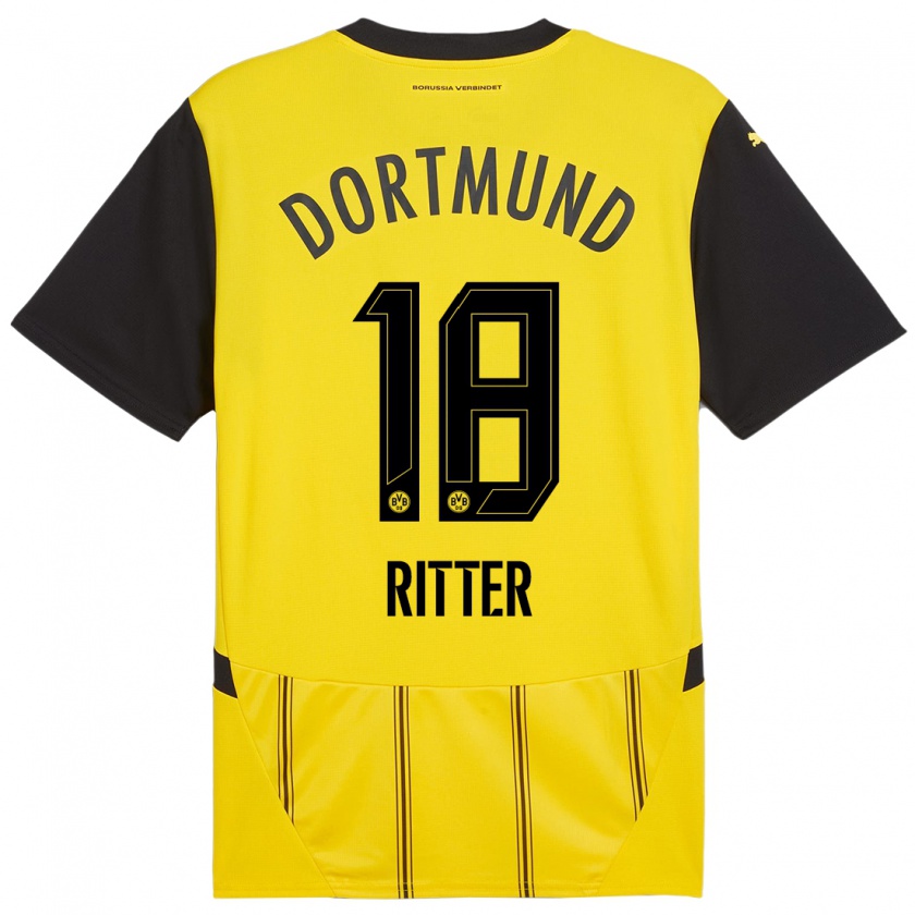 Kandiny Kinder Roméo Ritter #18 Gelb Schwarz Heimtrikot Trikot 2024/25 T-Shirt