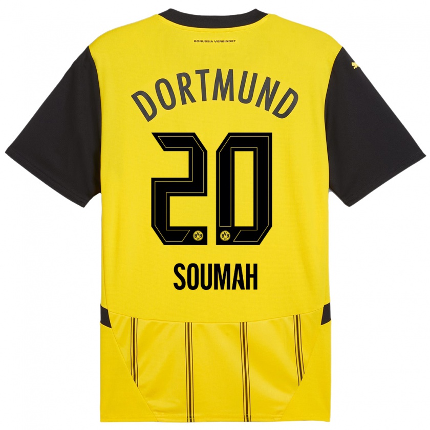 Kandiny Kinder Moussa Soumah #20 Gelb Schwarz Heimtrikot Trikot 2024/25 T-Shirt