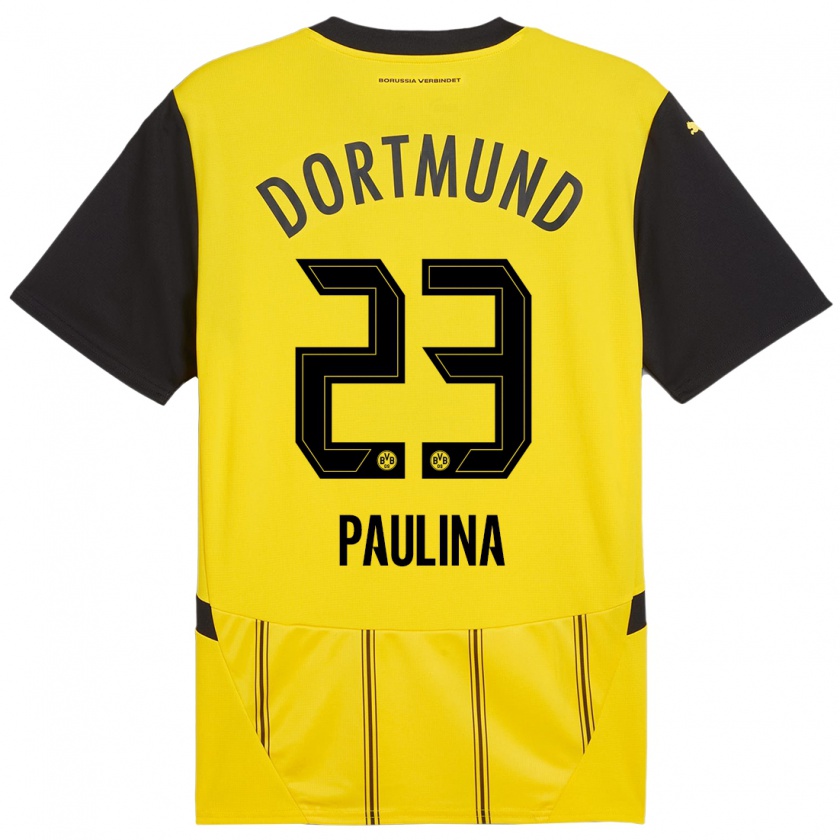 Kandiny Kinder Jordi Paulina #23 Gelb Schwarz Heimtrikot Trikot 2024/25 T-Shirt