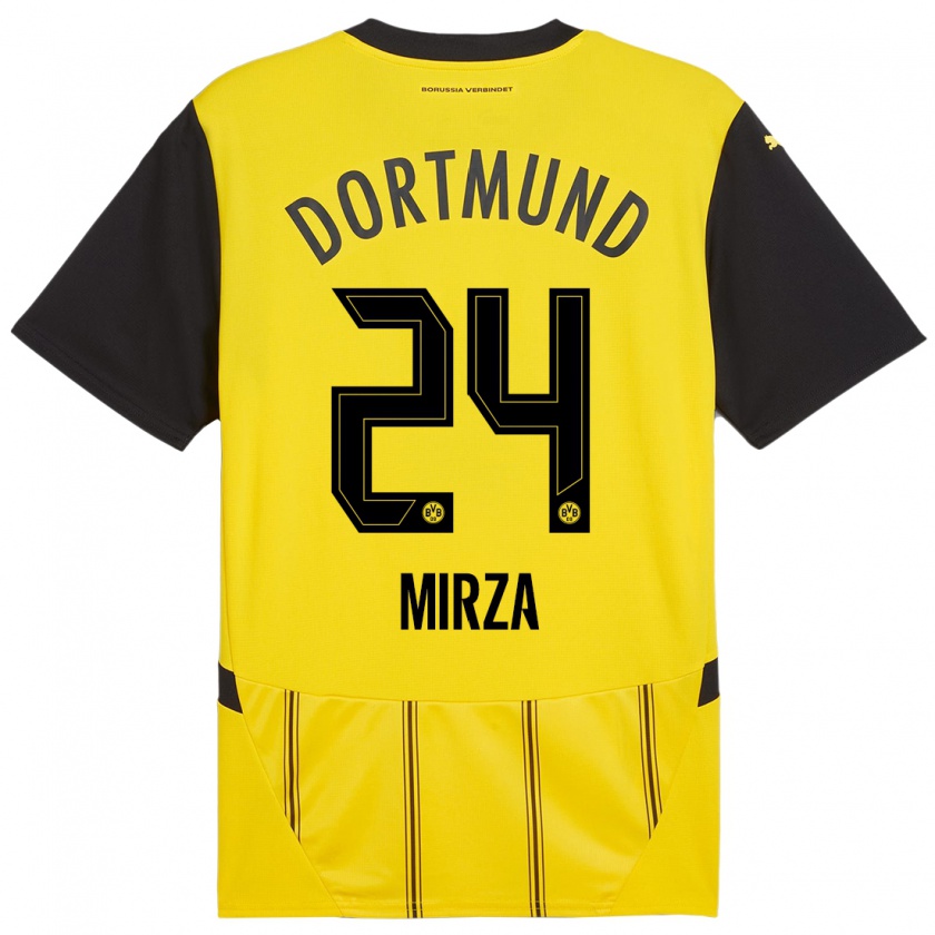 Kandiny Kinder Marwan-Omir Mirza #24 Gelb Schwarz Heimtrikot Trikot 2024/25 T-Shirt