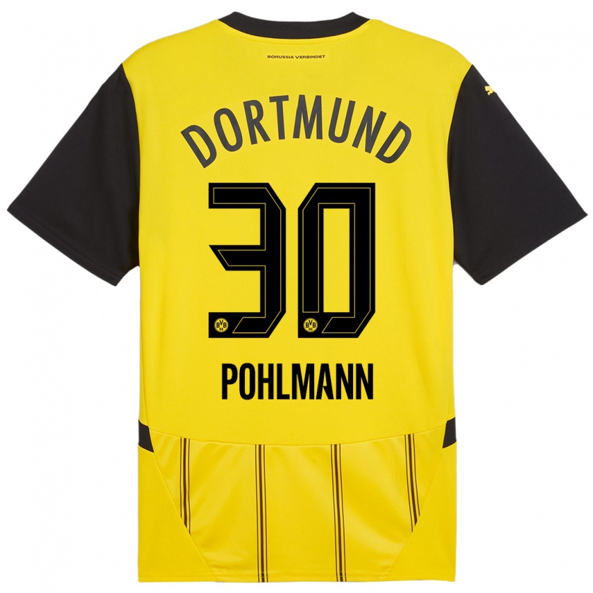 Kandiny Kinder Ole Pohlmann #30 Gelb Schwarz Heimtrikot Trikot 2024/25 T-Shirt