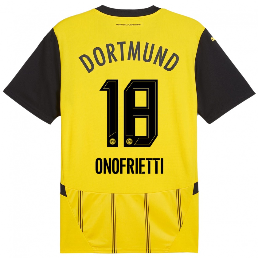 Kandiny Kinder Vincenzo Onofrietti #18 Gelb Schwarz Heimtrikot Trikot 2024/25 T-Shirt