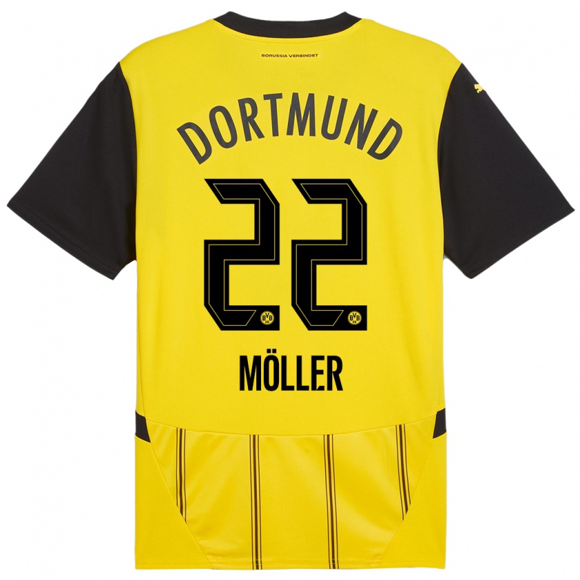 Kandiny Kinder Paul Möller #22 Gelb Schwarz Heimtrikot Trikot 2024/25 T-Shirt