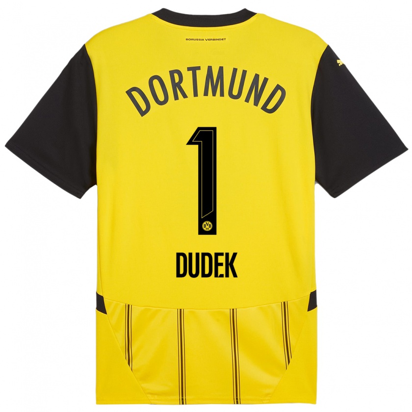 Kandiny Kinder Daniel Dudek #1 Gelb Schwarz Heimtrikot Trikot 2024/25 T-Shirt