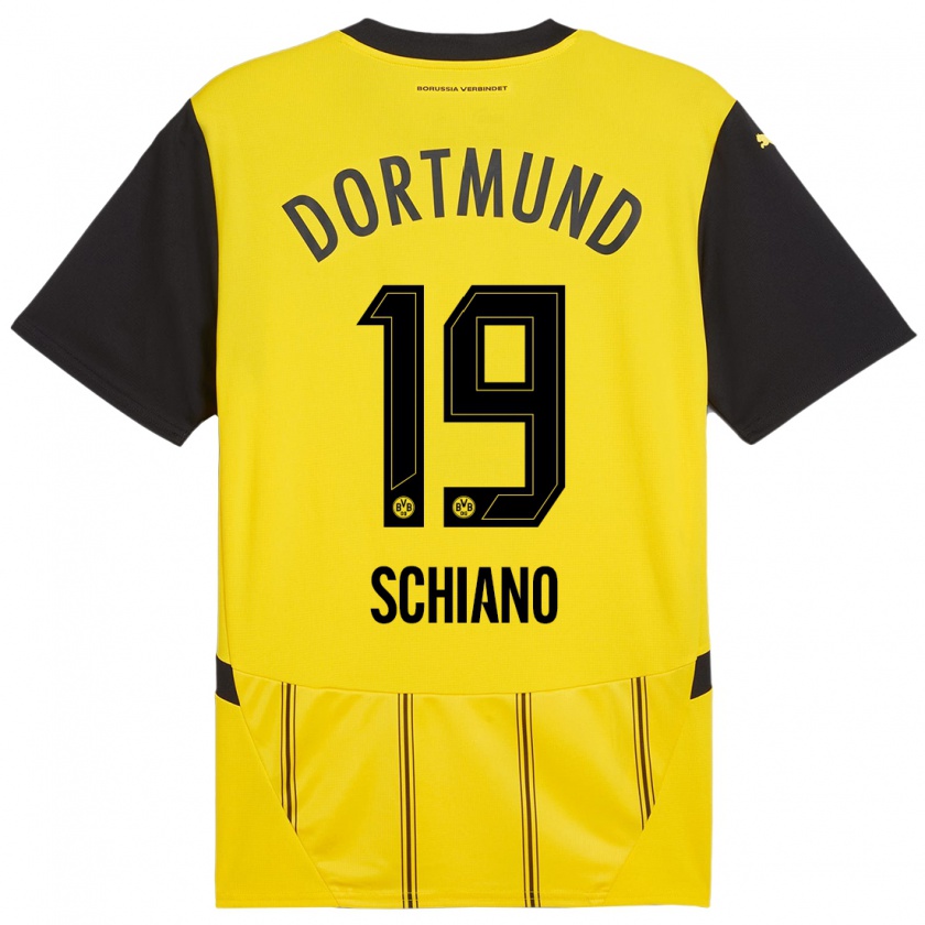 Kandiny Kinder Emilio Schiano #19 Gelb Schwarz Heimtrikot Trikot 2024/25 T-Shirt